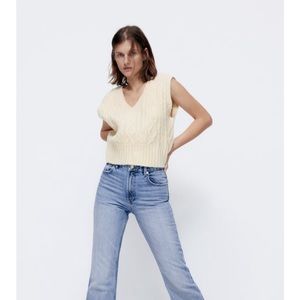 Zara CABLE KNIT VEST size S